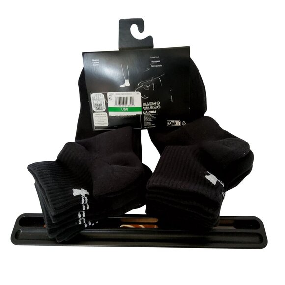 Under Armour Mens Training Cotton Socks Black Six pairs included Size Large - Picture 3 of 3